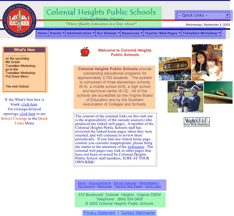 pict of colonial heights website