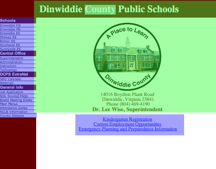 pict of the dinwiddie webpage