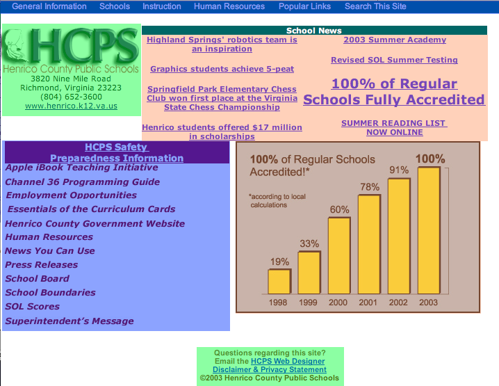 pict of henrico county web page