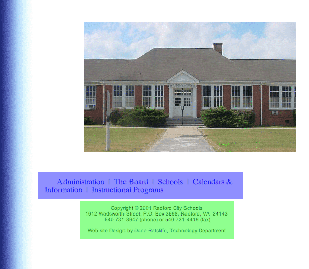 pict of radford homepage