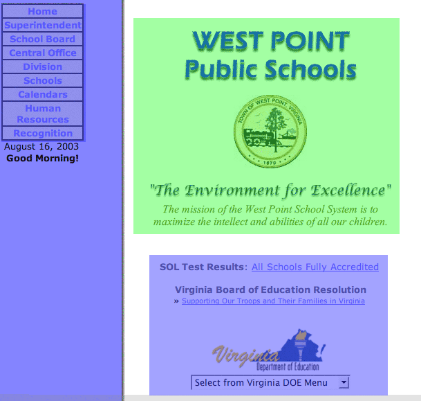 pict of west point public schools page