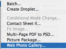 Choose Web Photo Album.