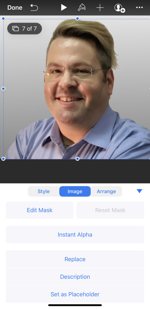 screenshot of Keynote on iPhone