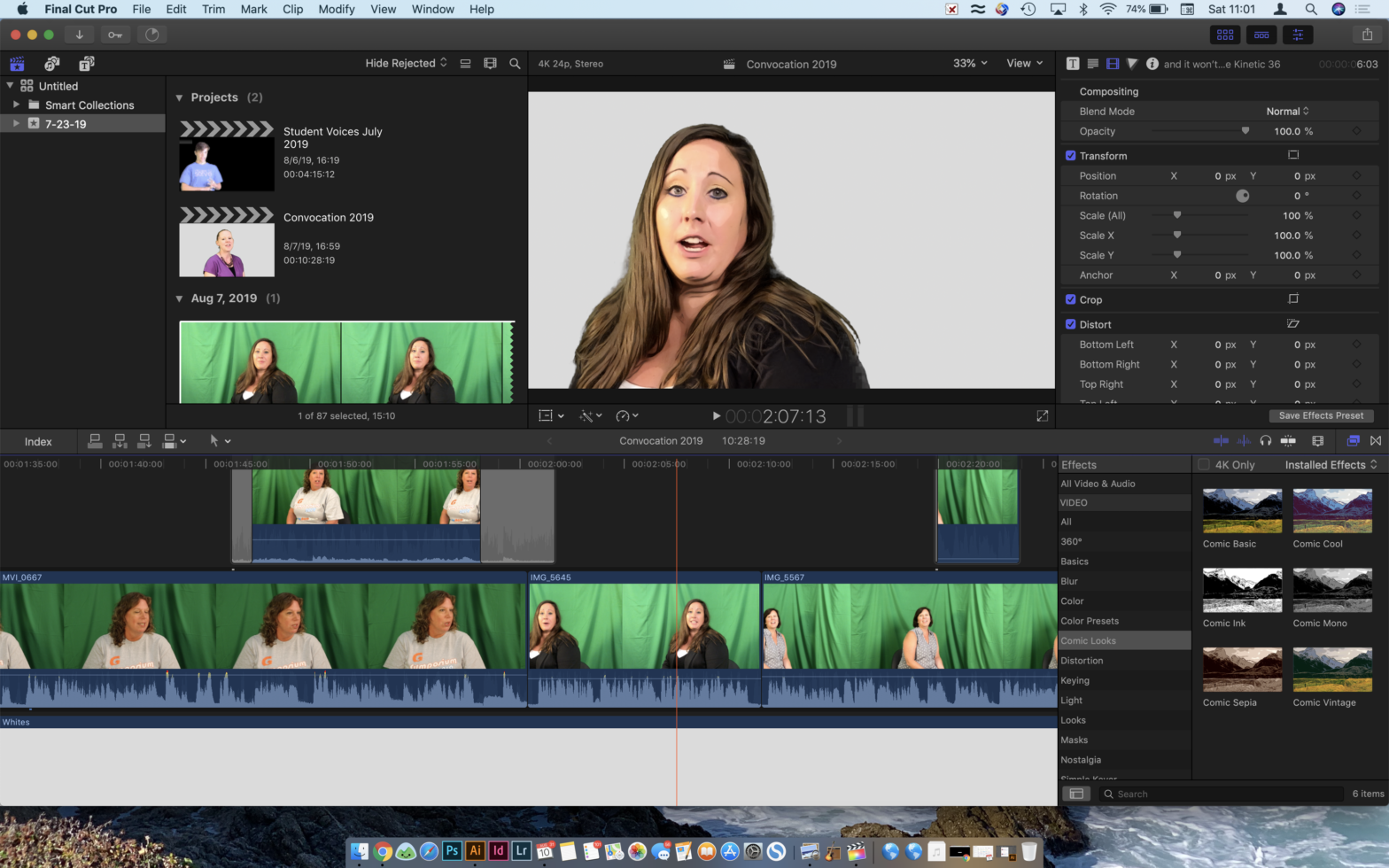 screenshot of video editing in Final Cut Pro