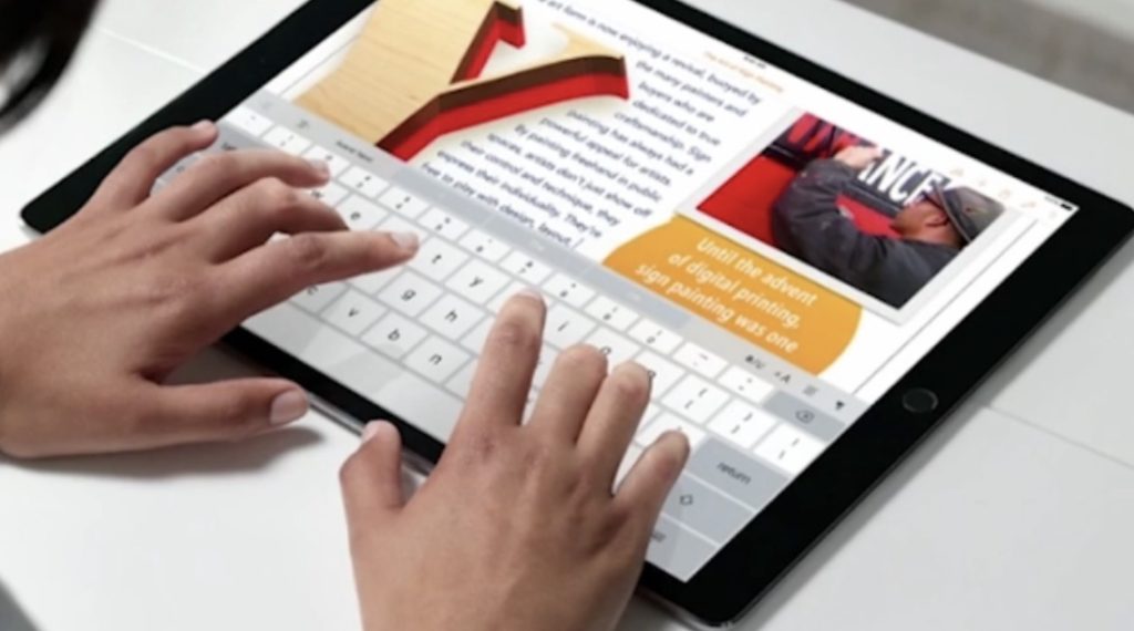 typing on iPad