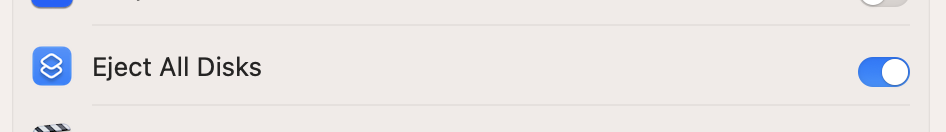 Eject All Disks > On